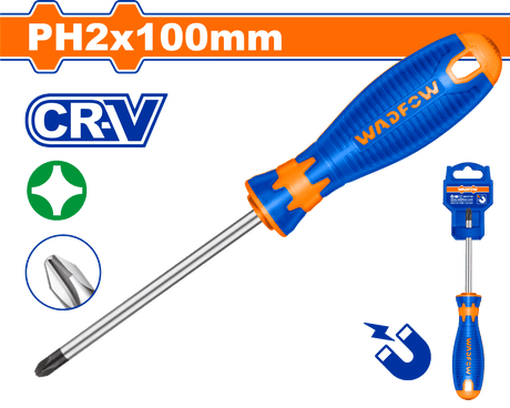 Surubelnita Wadfow, Cr-V, tip varf magnetic Philips PH2, lungime 100mm