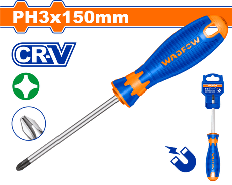 Surubelnita cruce Wadfow, otel, tip varf magnetic Philips PH3, 150mm