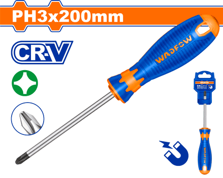 Surubelnita cruce Wadfow, otel, tip varf magnetic Philips PH3, lungime 200mm