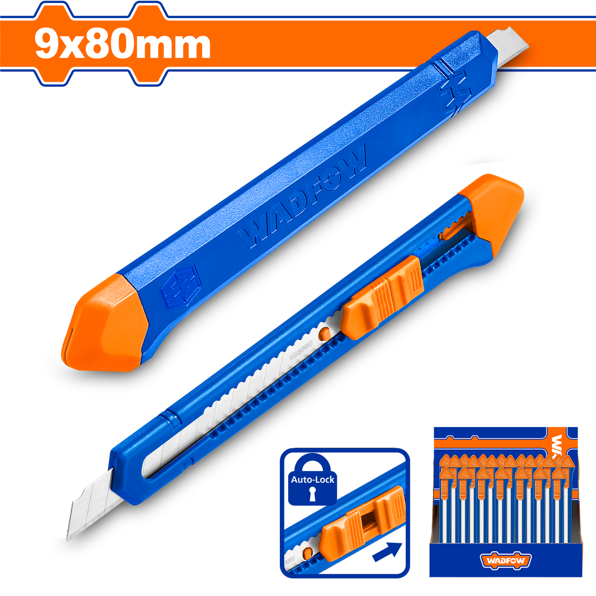 Cutter Wadfow, blocare automata, dimensiune lama 9x80mm
