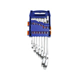 Set 7 chei combinate cap flexibil cu clichet Wadfow, 8-19mm, Cr-V, Cr-Mo