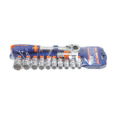 Trusa chei tubulare Wadfow, antrenor cu clichet, prelungitor, 1/2”, otel Cr-V, 12 piese
