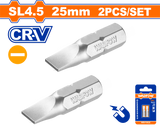 Set 2 biti Wadfow, prindere Hex, CR-V, lungime 25mm, tip varf SL4.5*0.6