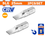 Set 2 biti Wadfow, prindere Hex, CR-V, lungime 25mm, tip varf SL6.0*1.0