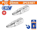 Set 2 biti Wadfow, prindere Hex, CR-V, lungime 25mm, tip varf PZ2