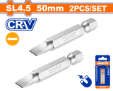 Set 2 biti Wadfow, prindere Hex, CR-V, lungime 50mm, tip varf SL4.5*0.6mm