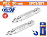 Set 2 biti Wadfow, prindere Hex, CR-V, lungime 50mm, tip varf PZ2
