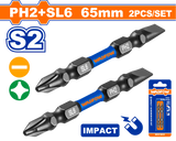Set 2 biti de impact Wadfow, otel S2, cap dublu PH2, SL6