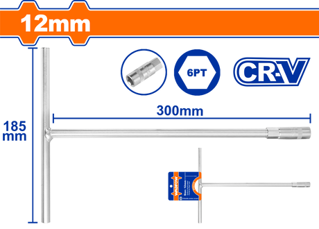 Cheie tubulara cu maner in T Wadfow, Cr-V, dimensiune 12mm
