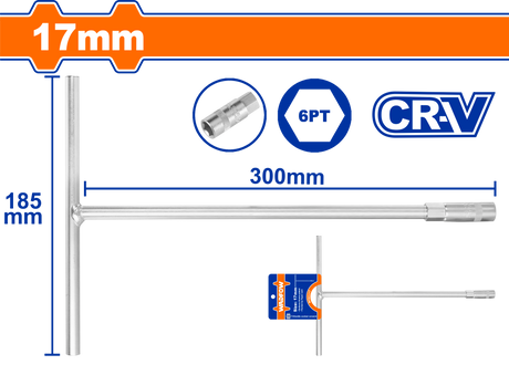 Cheie tubulara cu maner in T Wadfow, Cr-V, dimensiune 17mm
