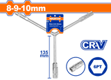 Cheie tubulara tip Y Wadfow, Cr-V, dimensiune 8x9x10mm