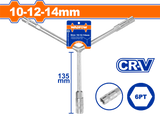 Cheie tubulara tip Y Wadfow, Cr-V, dimensiune 10x12x14mm