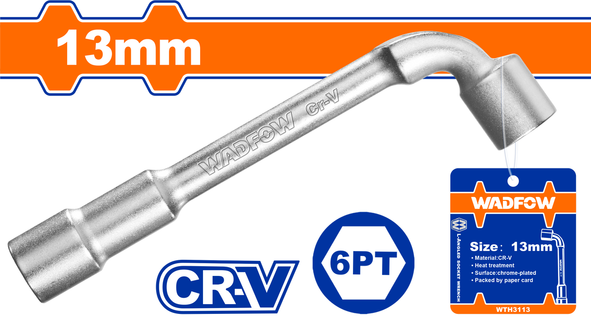 Cheie tubulara tip L Wadfow, Cr-V, dimensiune 13mm