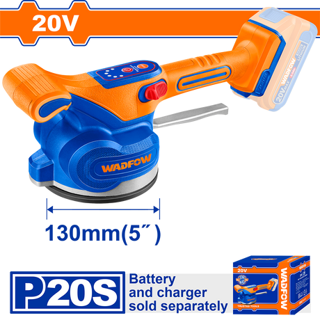 Vibrator cu ventuza pentru placi ceramice WADFOW 20V – 10000 rpm, 130mm, 50kg (nu include acumulator)