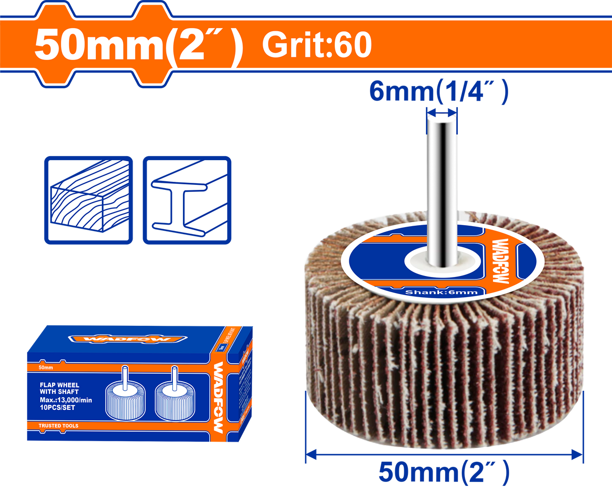 Perie smirghel Wadfow, dimensiuni 50x25x6mm, granulatie P60