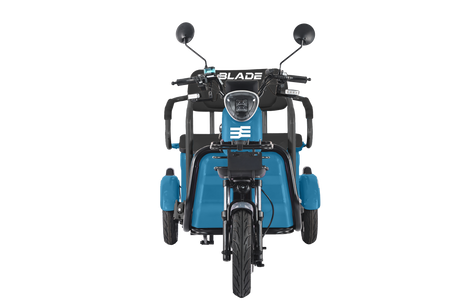 Triciclu electric Blade TRIP X2 2000 W, 25 km/h, autonomie pana la 70 km, baterie plumb- acid 72 V 20 Ah, greutate maxima 160  kg, Fara permis, albastru-negru