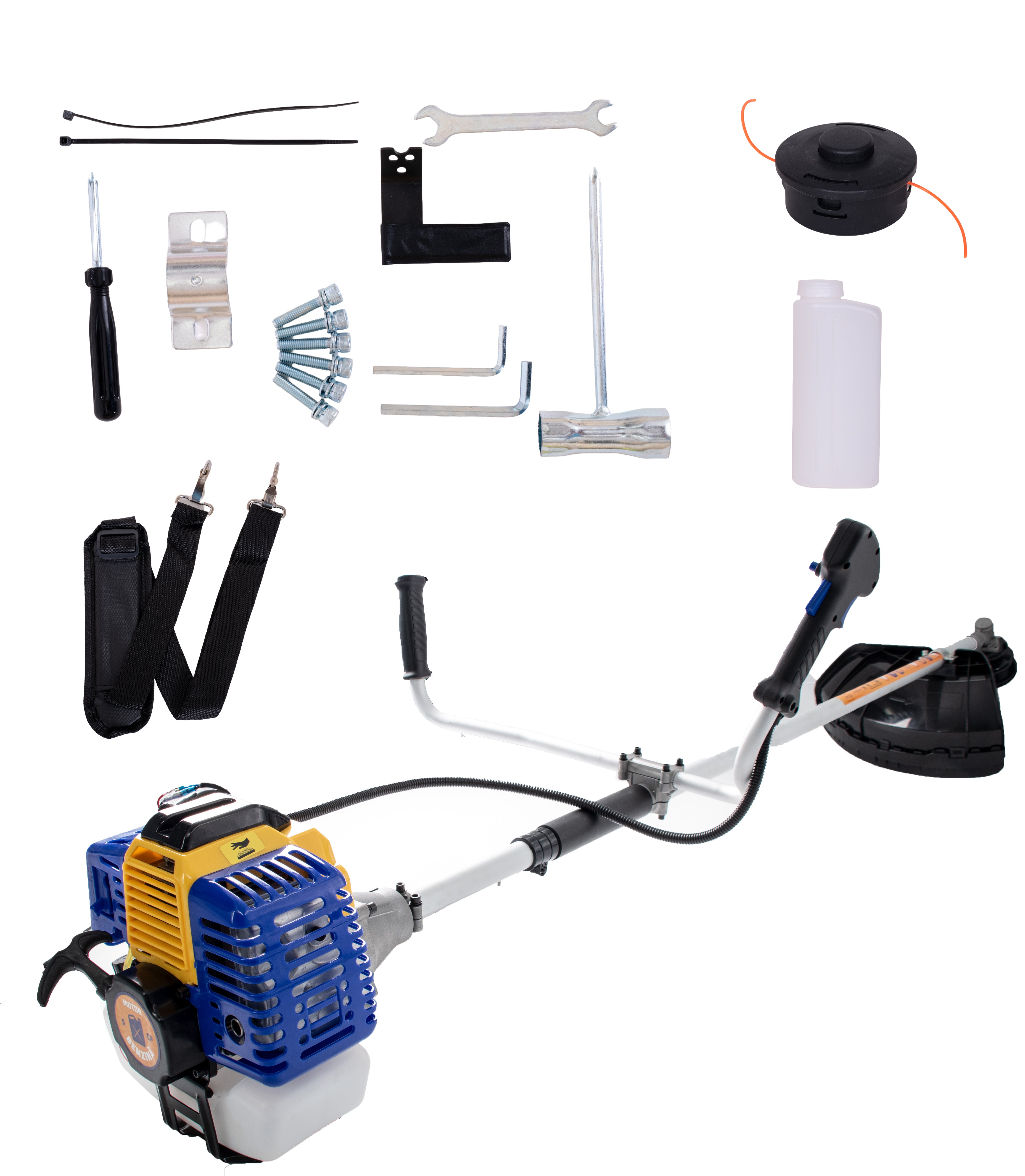 Motocoasa pe benzina KAMRAD K5200, 5 CP, 52cc, 3 accesorii, ham