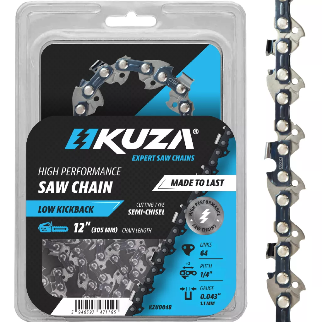 Lant pentru drujba KUZA, Lungime 12", pas 1/4", grosime 043"-1.1 mm, 64 Zale, 1 lant/pachet