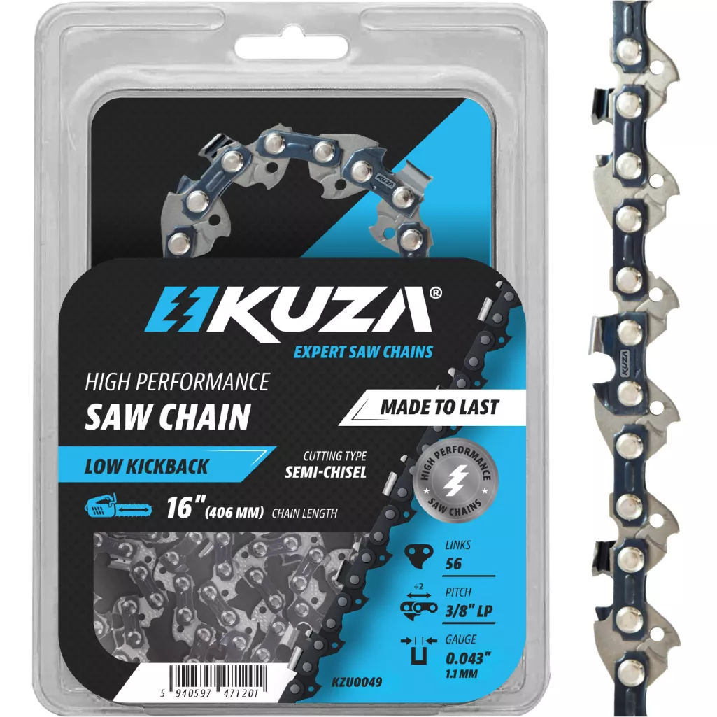 Lant pentru drujba KUZA, Lungime 16", pas 3/8" LP, grosime 043"-1.1 mm, 56 Zale, 1 lant/pachet