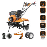 Motocultor O'MAC MC 120E-D - 12CP, cu Roti + Plug reglabil + Roti Metalice
