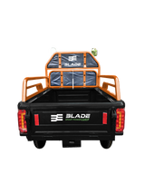 Triciclu Cargo electric BLADE Active R6 1300W, 25 km/h, autonomie pana la 50 km, baterie plumb-acid 72 V/20 Ah, capacitate maxima 500 kg, fara permis, culoare negru-portocaliu