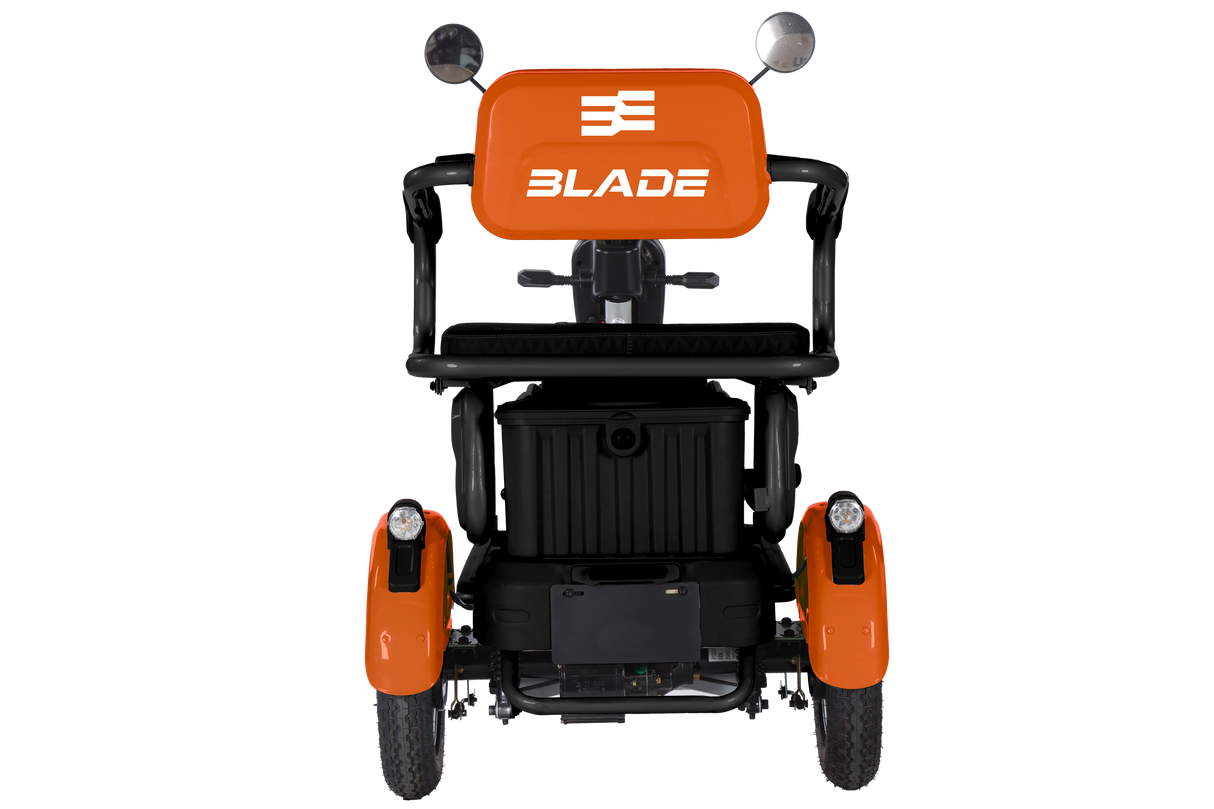 Triciclu electric persoane BLADE VIVA 14, 1200W, 60V 20Ah, 25 km/h, fara permis, autonomie 50 km, portocaliu-negru