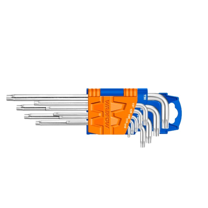 Set 9 chei imbus torx Wadfow, T10-T50, brat lung, Cr-V