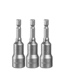 Set 3 adaptoare chei tubulare Wadfow, otel, 1/4” HEX, lungime 65mm, 12mm