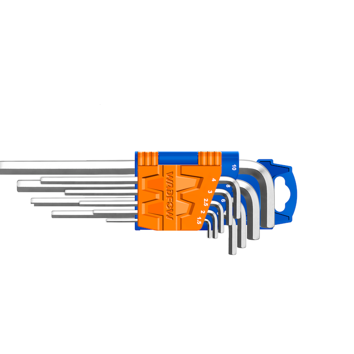 Set 9 chei imbus hexagonale Wadfow, Cr-V, 1.5-10mm
