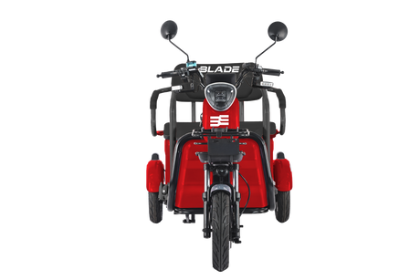 Triciclu electric Blade TRIP X2 2000 W, 25 km/h, autonomie pana la 70 km, baterie plumb- acid 72 V 20 Ah, greutate maxima 160  kg, Fara permis, rosu-negru