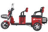 Triciclu electric Blade TRIP X2 2000 W, 25 km/h, autonomie pana la 70 km, baterie plumb- acid 72 V 20 Ah, greutate maxima 160  kg, Fara permis, rosu-negru