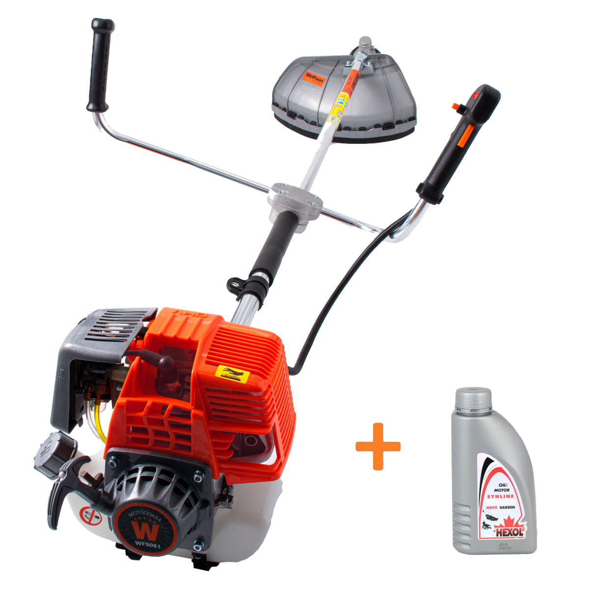 Motocoasa de umar Wolfson - 4T, 1.1CP, 5accesorii + ulei 0.6L – Garden