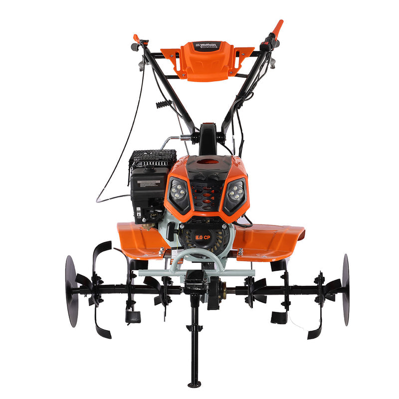 Motocultor Wolfson Imperio 8001, 8 CP, cu far si accesorii : plug, rarita, roti de transport 6.5X8, roti metalice, prasitoare
