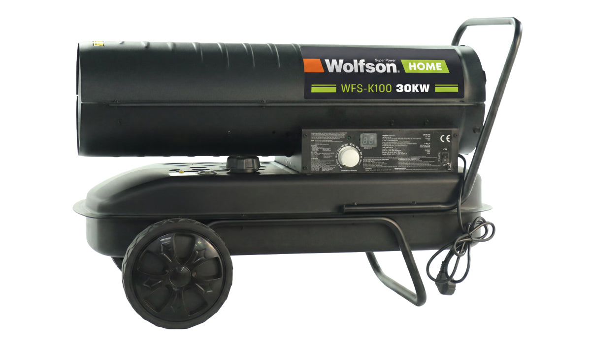 Tun de caldura diesel WOLFSON K100, 30kW, rezervor 38L, termostat, debit aer 800 m³/h